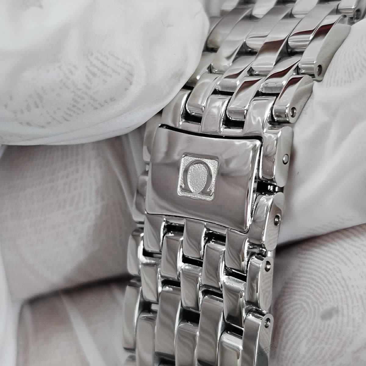 Genuine Omega De Ville 424 Steel Strap, 20mm Stainless Steel Folding Buckle Strap for De Ville II Men's Watches