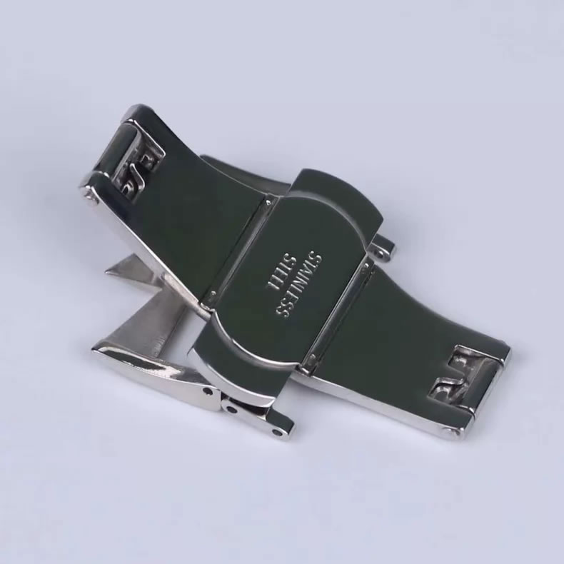 Vacheron Constantin Double-Push Butterfly Clasp Leather Strap Buckle, 18 mm and 20 mm
