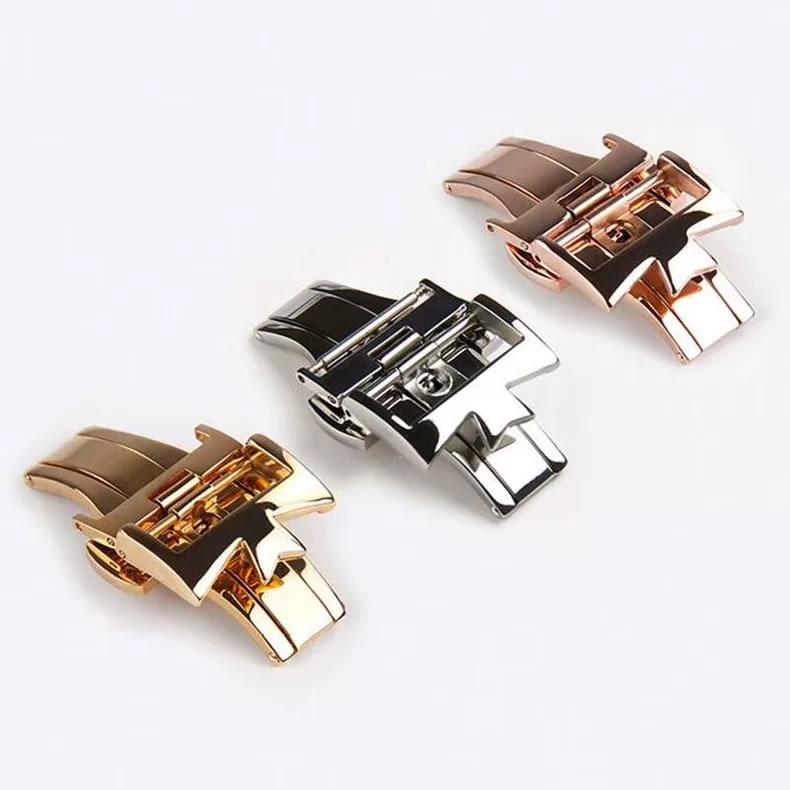 Vacheron Constantin Double-Push Butterfly Clasp Leather Strap Buckle, 18 mm and 20 mm