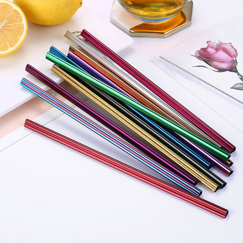 Straw Metal Straw Set Heart-shaped Bubble Tea Straws Stainless Steel-Grand Kitchen