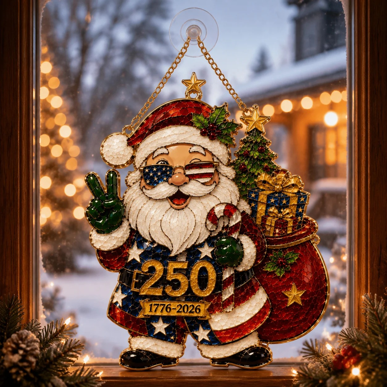 Patriotic Santa 250th Anniversary Ornament (1776–2026)