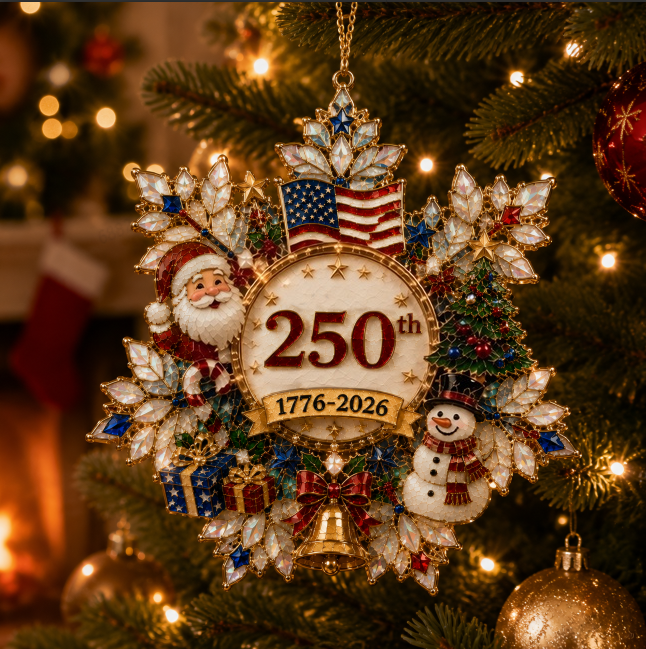 Patriotic Santa 250th Anniversary Ornament (1776–2026)