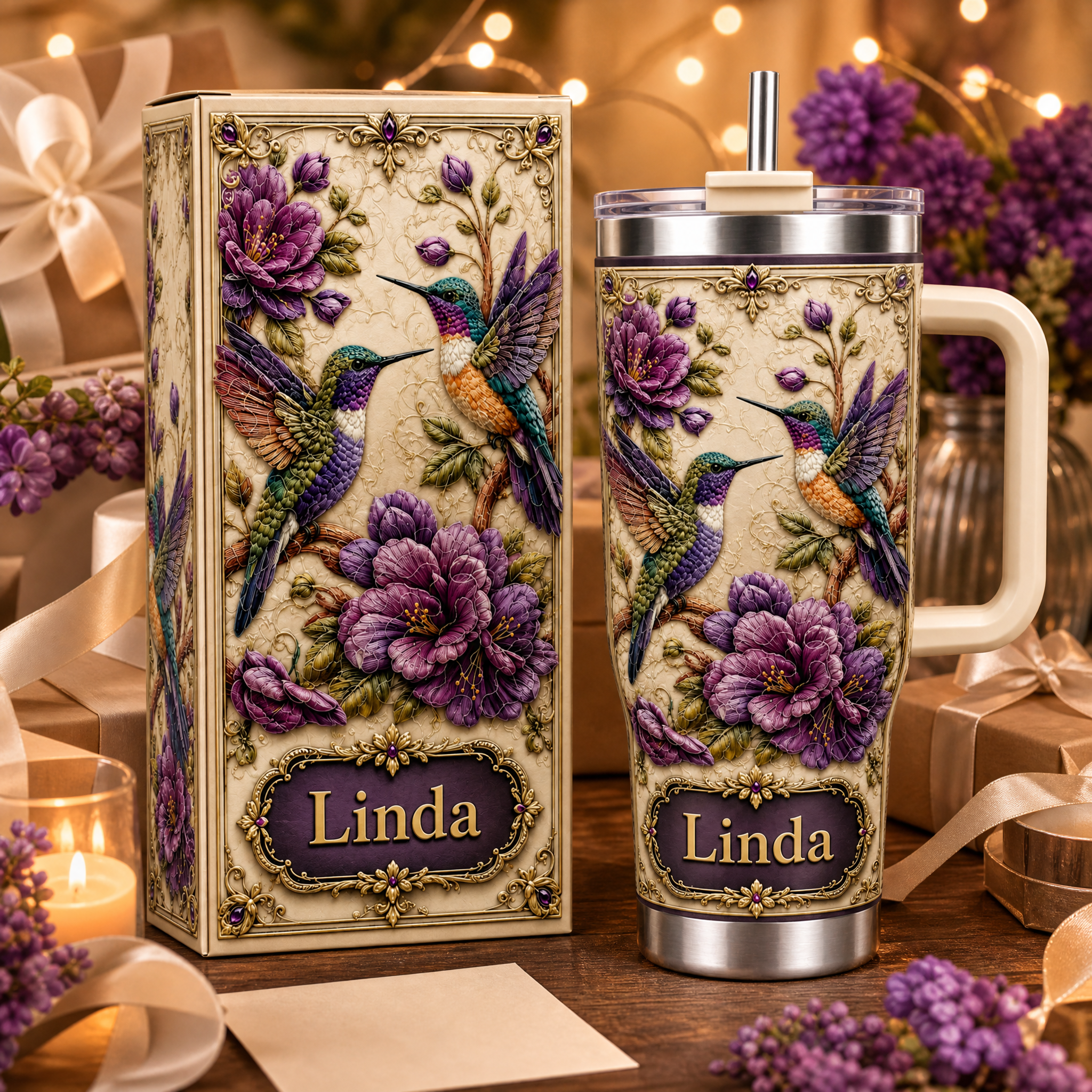 🐦Personalized Hummingbird Tumbler with Gift Box💐