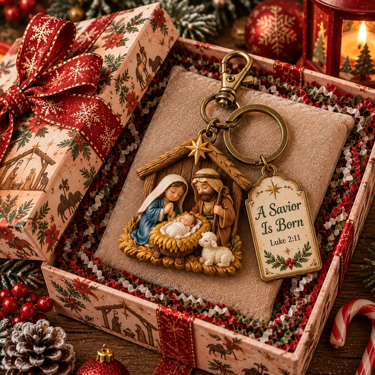 Christian Christmas Keychain Gift – Inspirational Bible Verse Keepsake for Believers