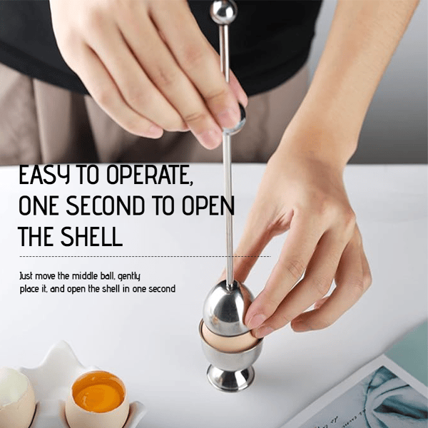 🔥Last Day Promotion - 49% OFF🎁Stainless Steel Egg Cracker Tool🍳🥚