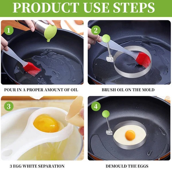 🍳Stainless Steel Fried Egg Molds-Grand Kitchen