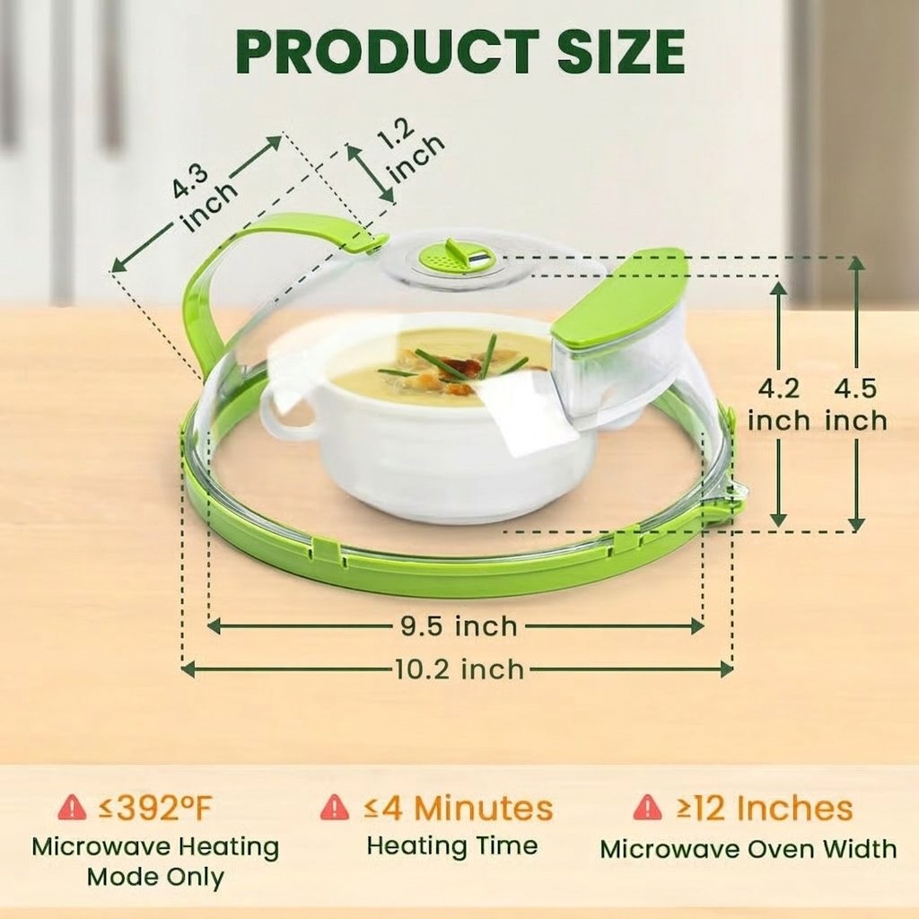 Microwave Splatter Cover with Water Steamer