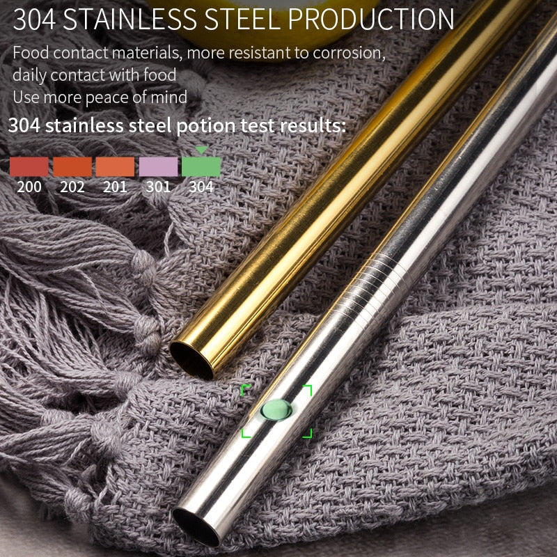 Extra Wide Straw Reusable Stainless Steel Drinking Straw Metal Straw-Grand Kitchen