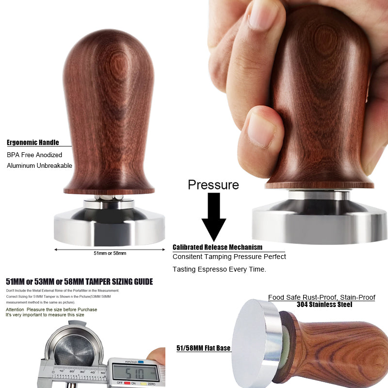 Coffee Tamper Stainless Steel Elasticity Adjustable Pressure Tamper-Grand Kitchen