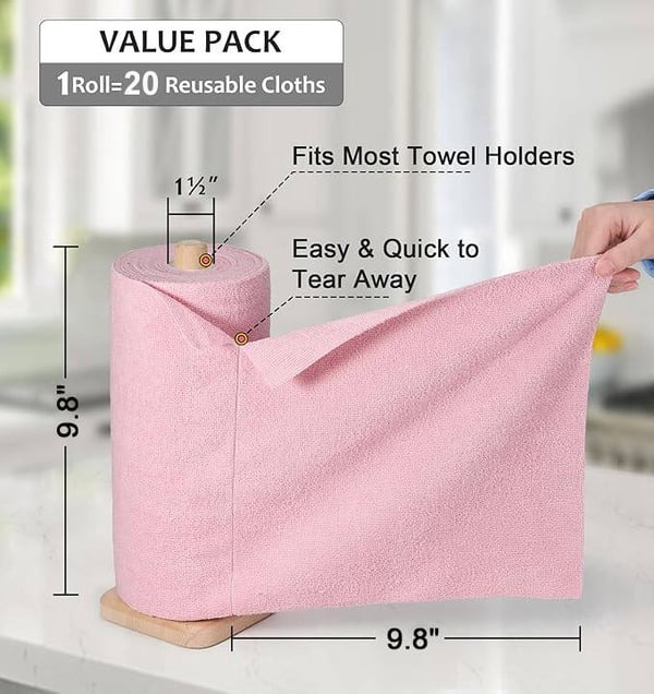 ♻️Reusable Microfiber Paper Towels Roll🧻(20cloths/roll)