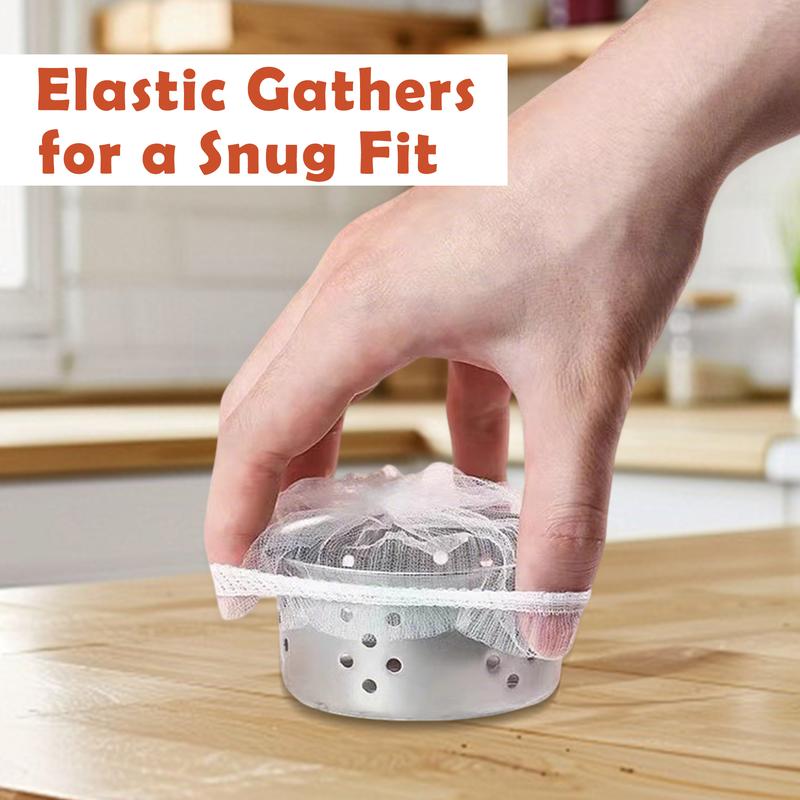 100 Counts Disposable Dishwashing Sink Drain fine mesh strainer Mesh Bag