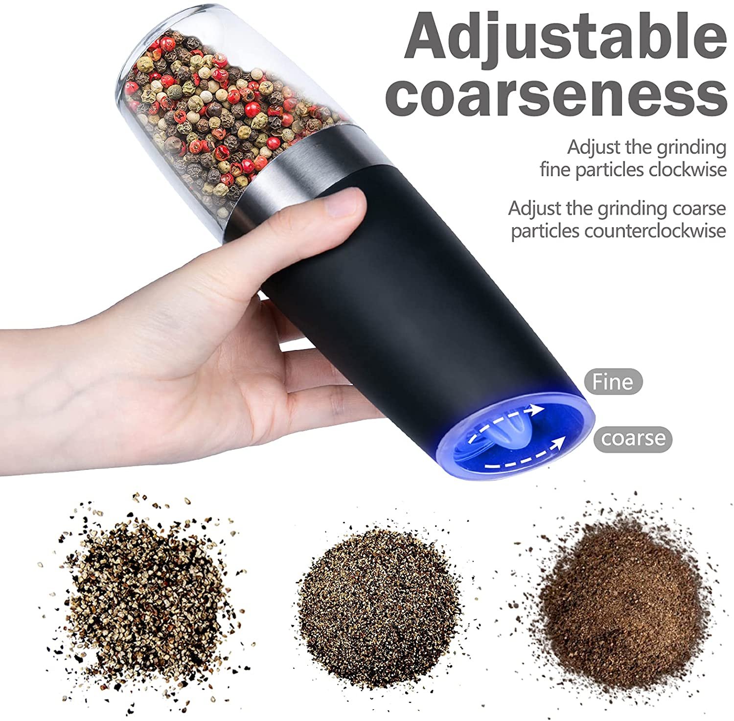 Automatic Electric Gravity Induction Salt/Pepper Grinder-Grand Kitchen