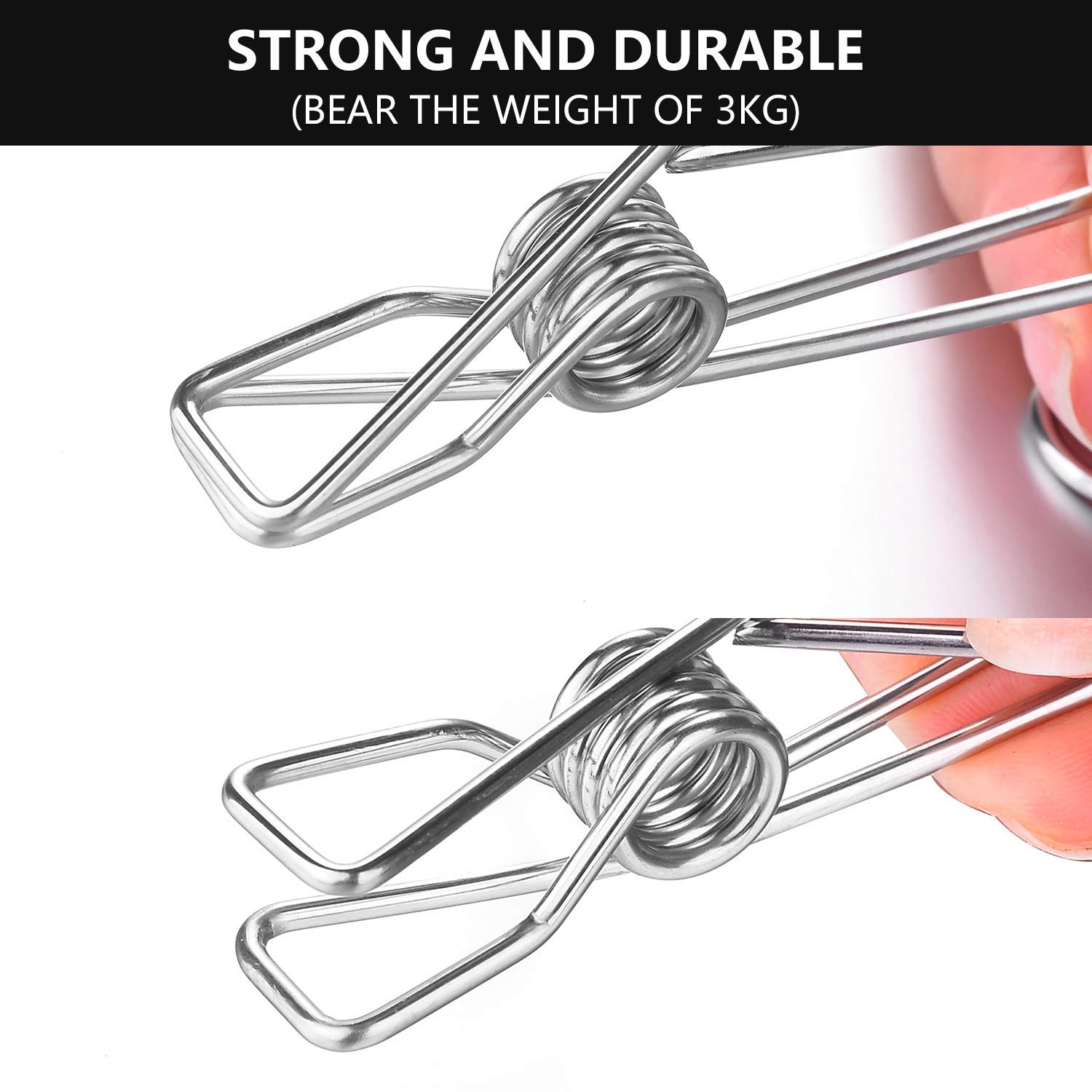 Stainless Steel Metal Long Tail Clip With Hooks - (1SET/5PCS)-Grand Kitchen