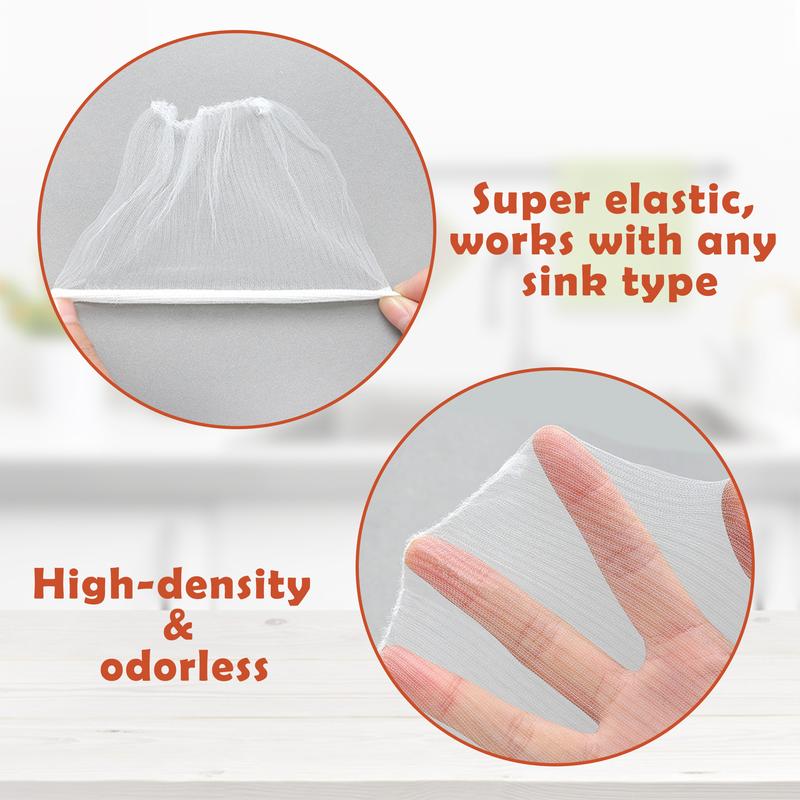 100 Counts Disposable Dishwashing Sink Drain fine mesh strainer Mesh Bag