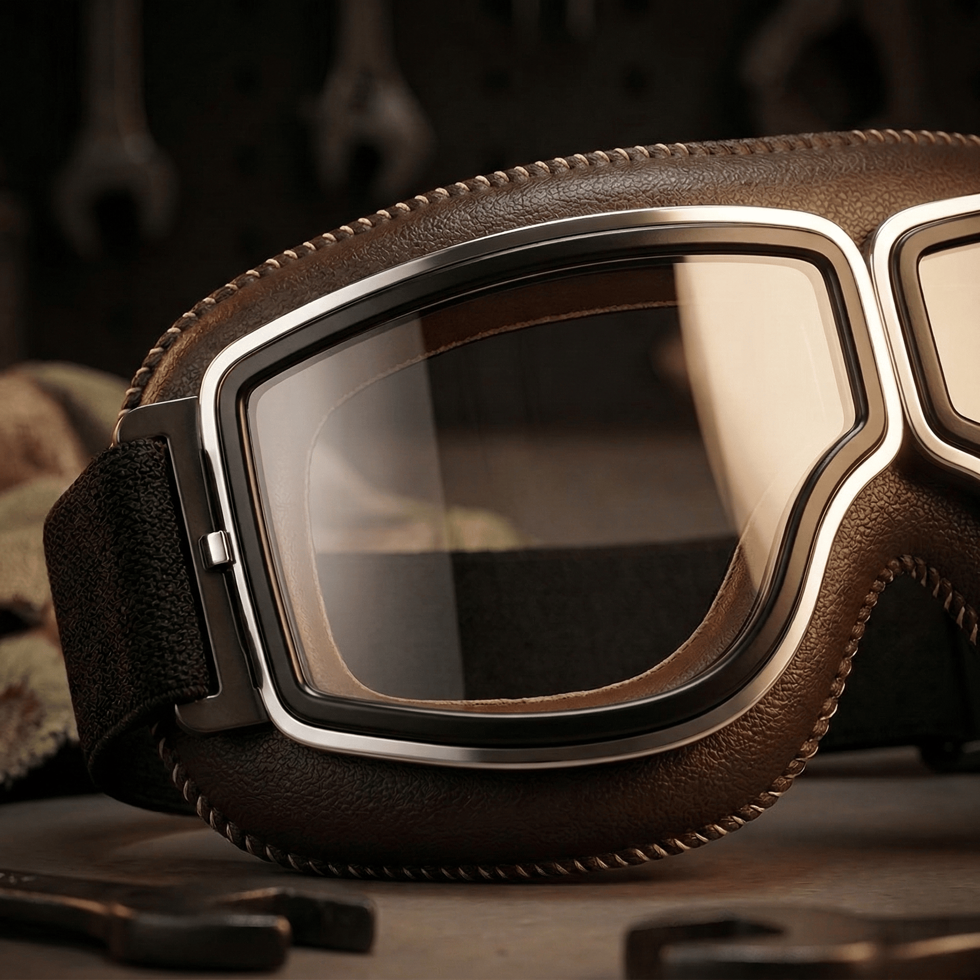 OTG Vintage Motorcycle   Goggles 🕶️ - Fits Over   Prescription Glasses, Soft Padded   Retro Riding Glasses with Anti-   Slip Strap & UV400