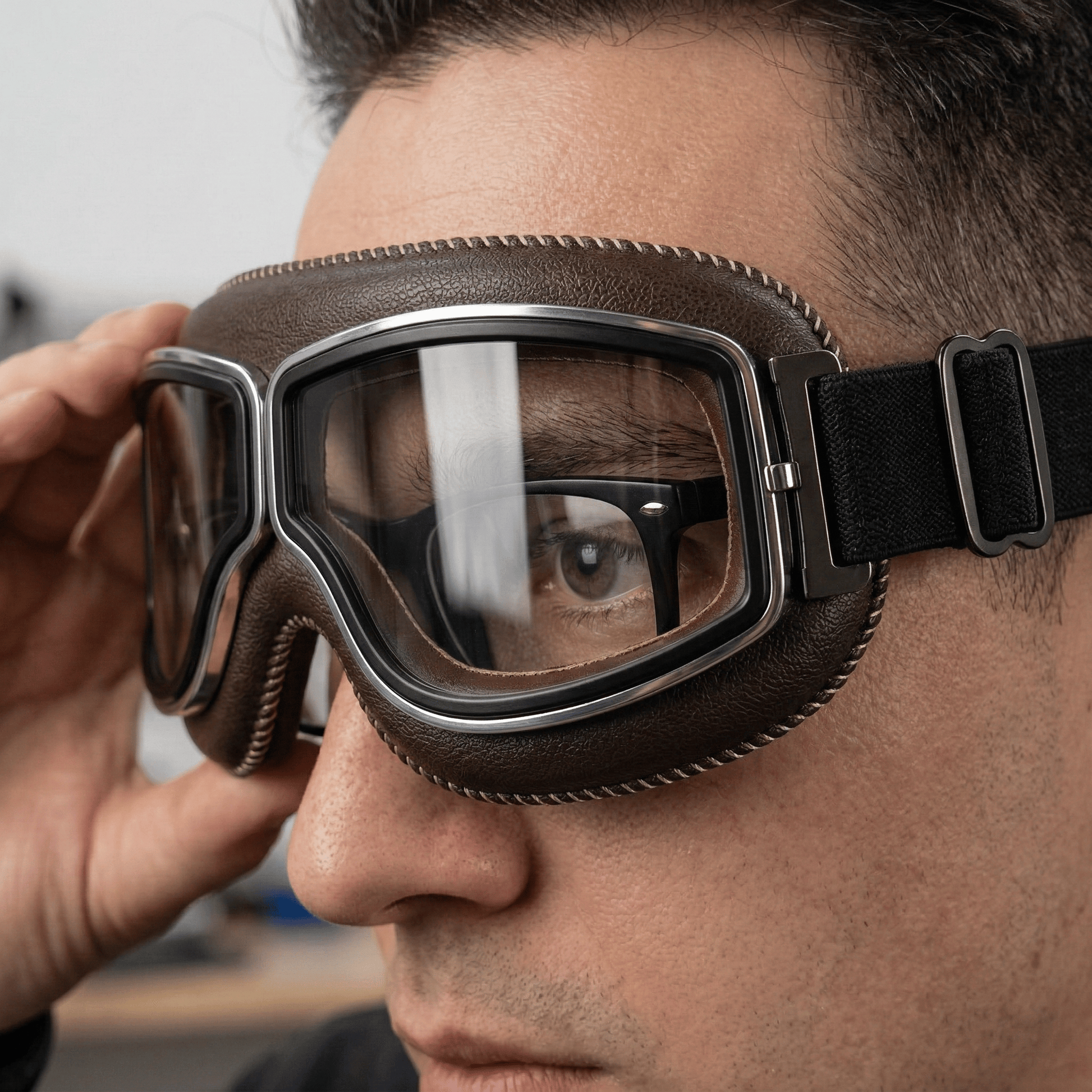 OTG Vintage Motorcycle   Goggles 🕶️ - Fits Over   Prescription Glasses, Soft Padded   Retro Riding Glasses with Anti-   Slip Strap & UV400