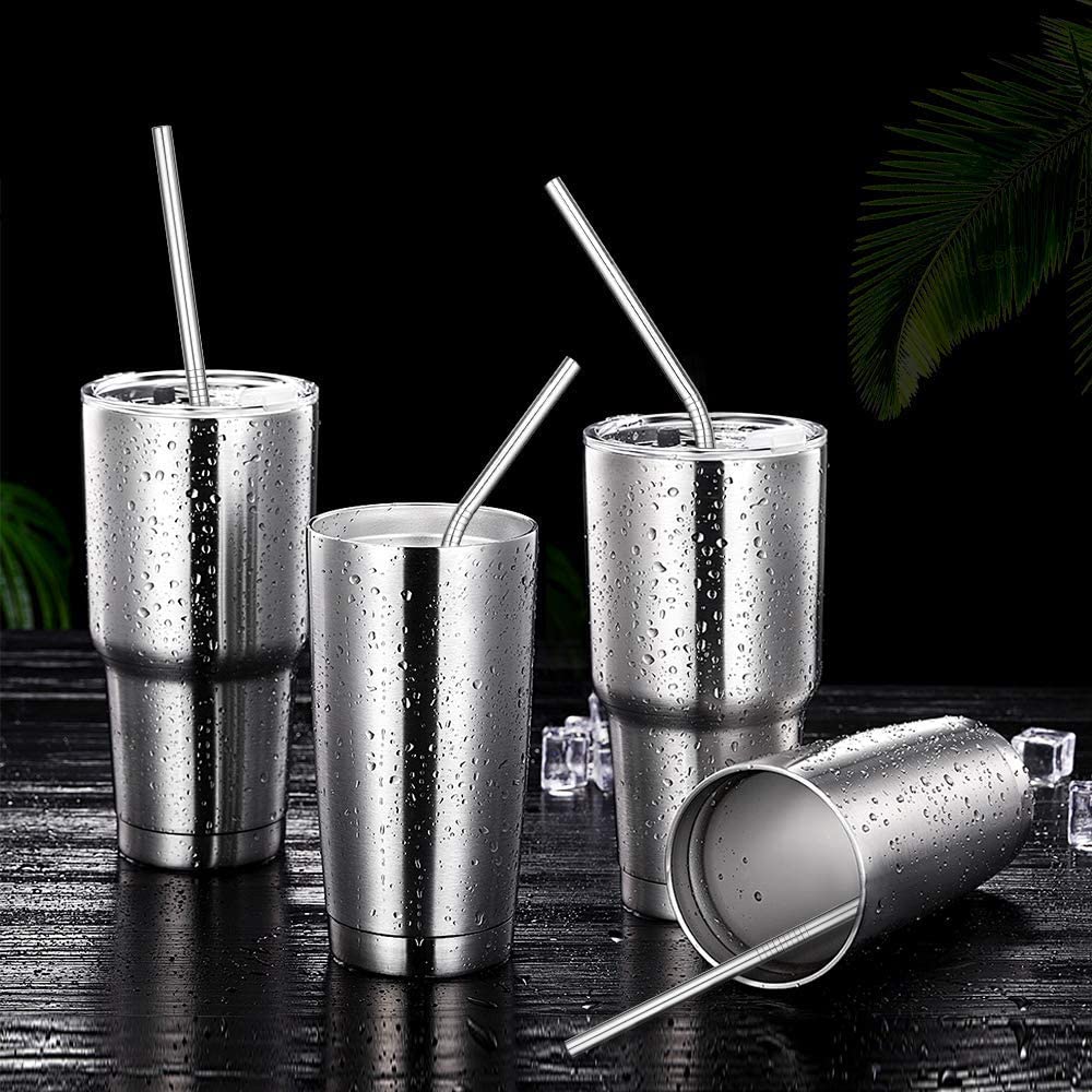 Stainless Steel Color Reusable Metal Straws Set with Cleaner Brush-Grand Kitchen