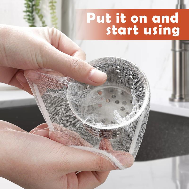 100 Counts Disposable Dishwashing Sink Drain fine mesh strainer Mesh Bag
