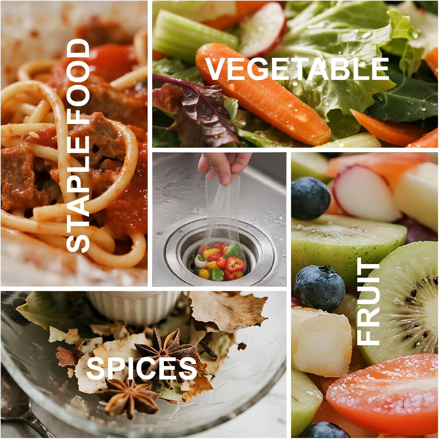 100 Counts Disposable Dishwashing Sink Drain fine mesh strainer Mesh Bag