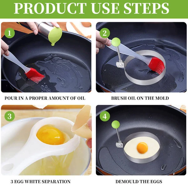 New Stainless Steel Fried Egg Molds -Grand Kitchen