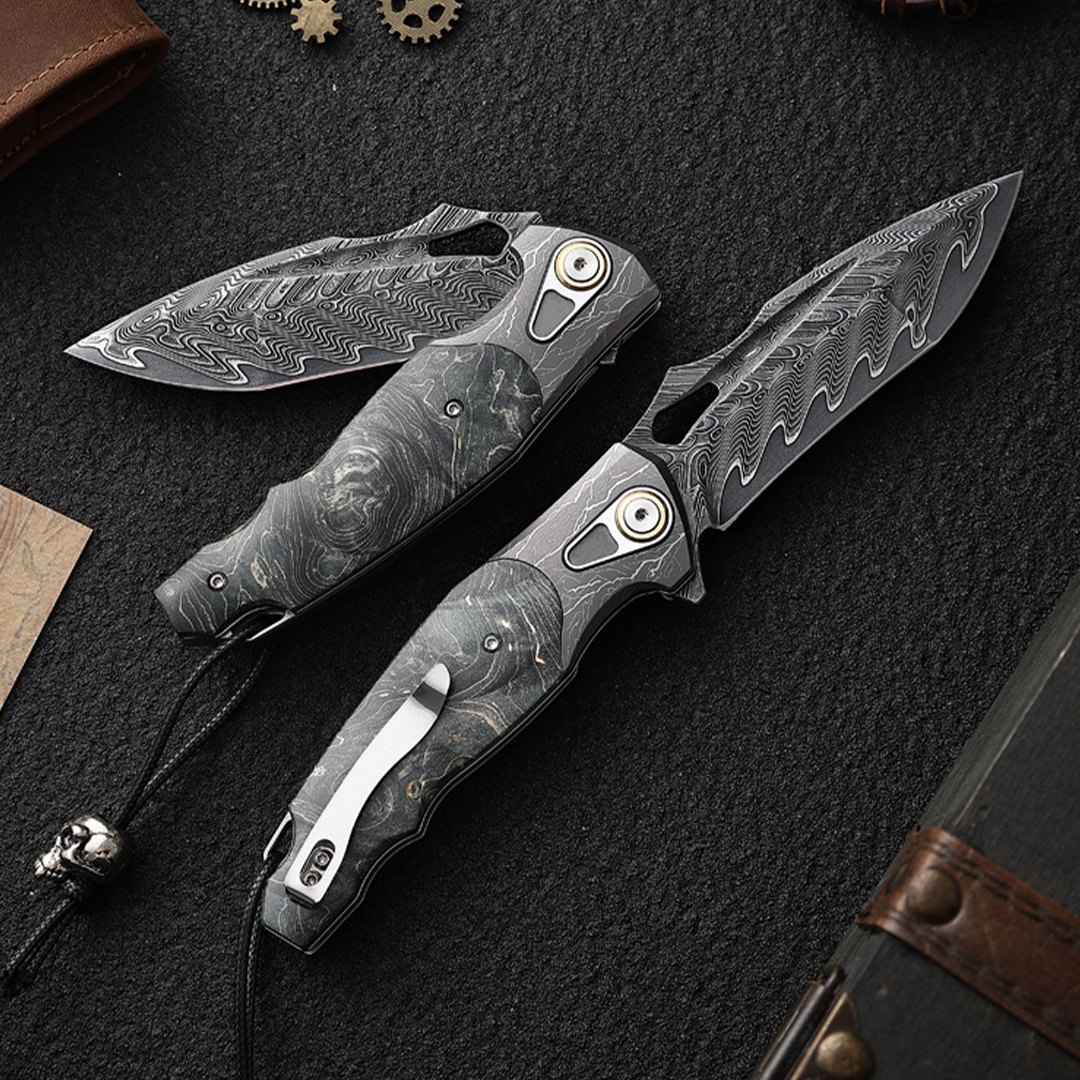 🔥Limited Time Discount 💥The Horizon Damascus Folder | VG10 Core & Stabilized Wood Handle (Buy 1 Free Shipping)