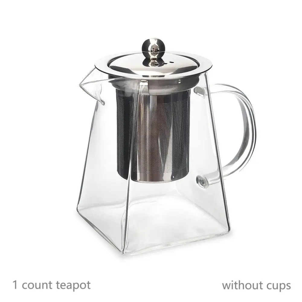 Glass Tea Set -  1 Piece Stainless Steel Filter Infusion Tea Kettle with Removable Infuser
