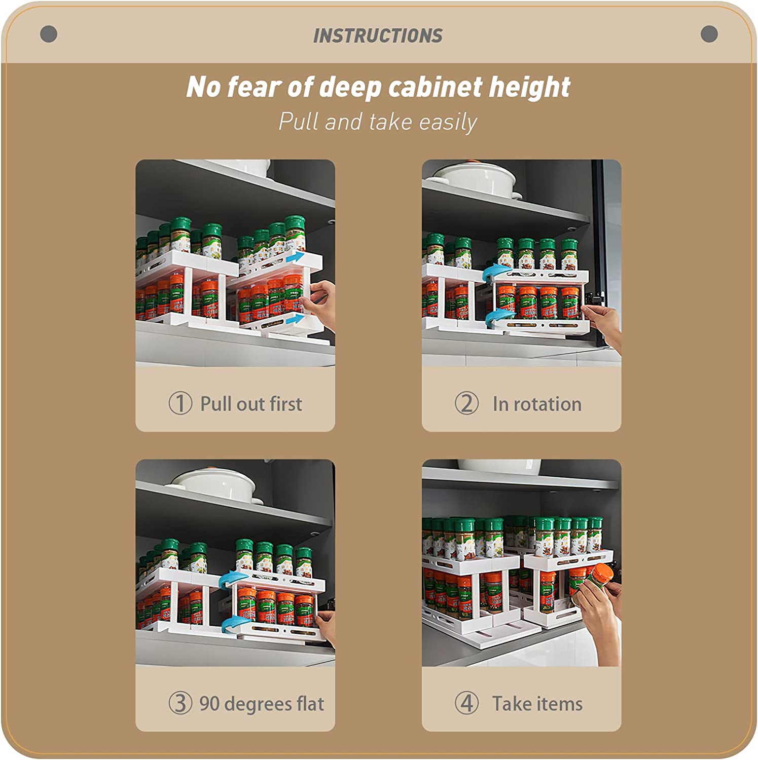 Rotating Spice Rack Organizer-Grand Kitchen