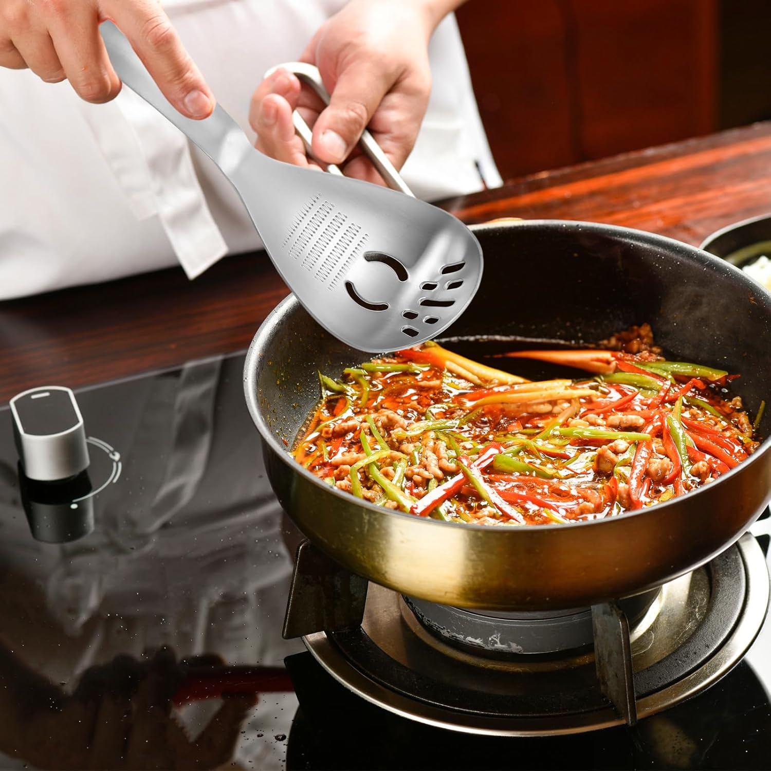 5-in-1 Multi-Function Kitchen Spoon – Slotted, Grater, Egg Separator, Masher & Bottle Opener