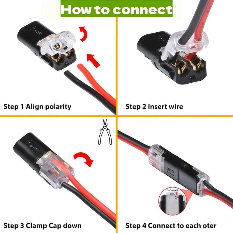 Fast-Fit 2-Pin Double-Wire Plug-in Connectors
