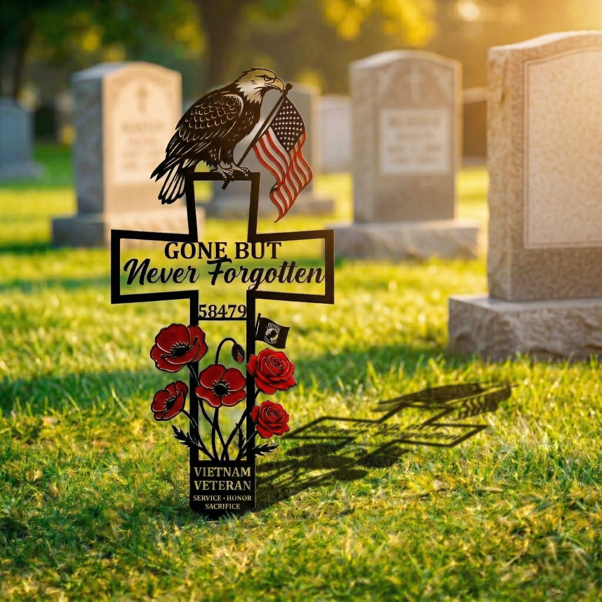 🇺🇸 Last Day Promo: 65% OFF ✝️ Vietnam Veteran Memorial Grave Marker Cross