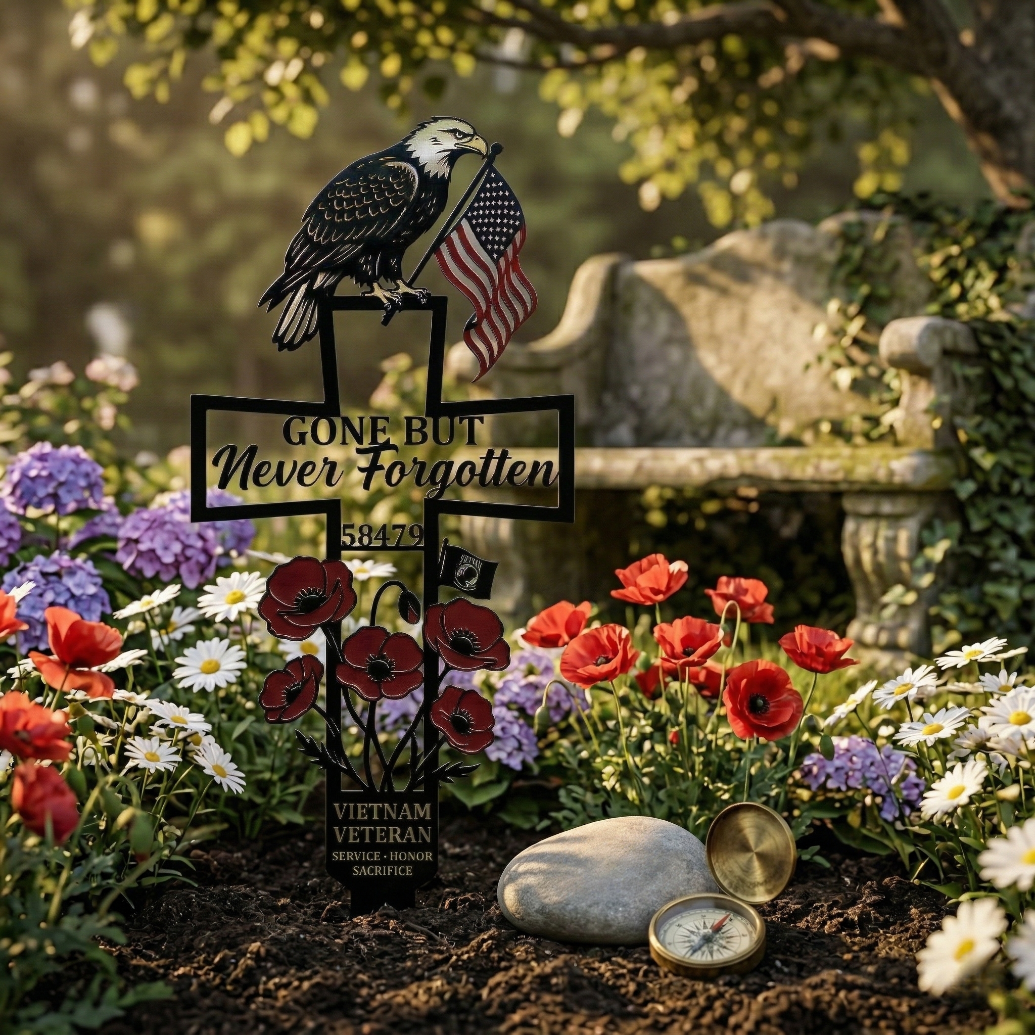🇺🇸 Last Day Promo: 65% OFF ✝️ Vietnam Veteran Memorial Grave Marker Cross
