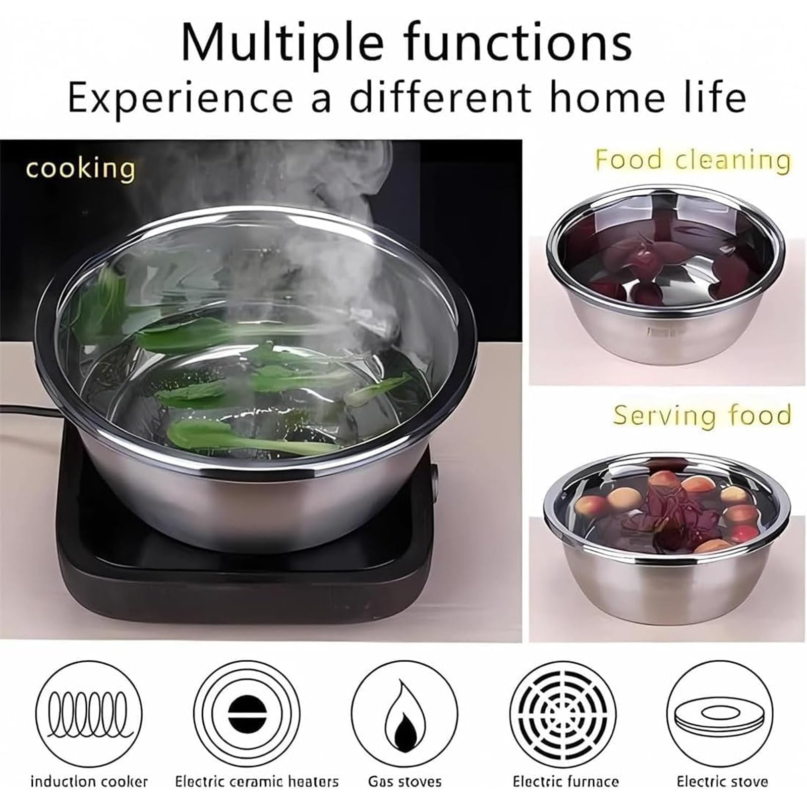 🔥Hot Sale 50% Off - 3-in-1 Multifunctional Stainless Steel Basin Set