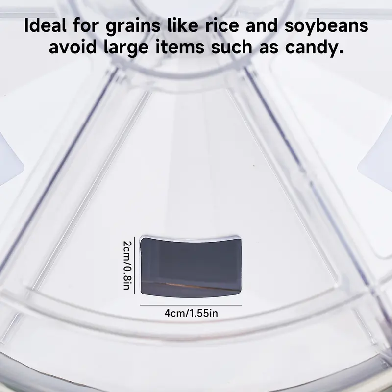 6 Grid Food Storage Dispenser Rice & Grain Storage Container 360°