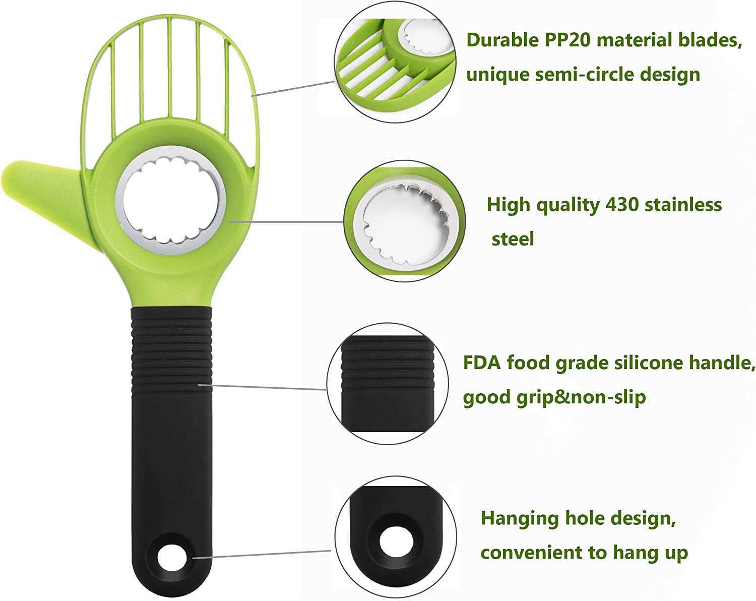 Avocado 3 Piece Set Avocado Slicer-Grand Kitchen