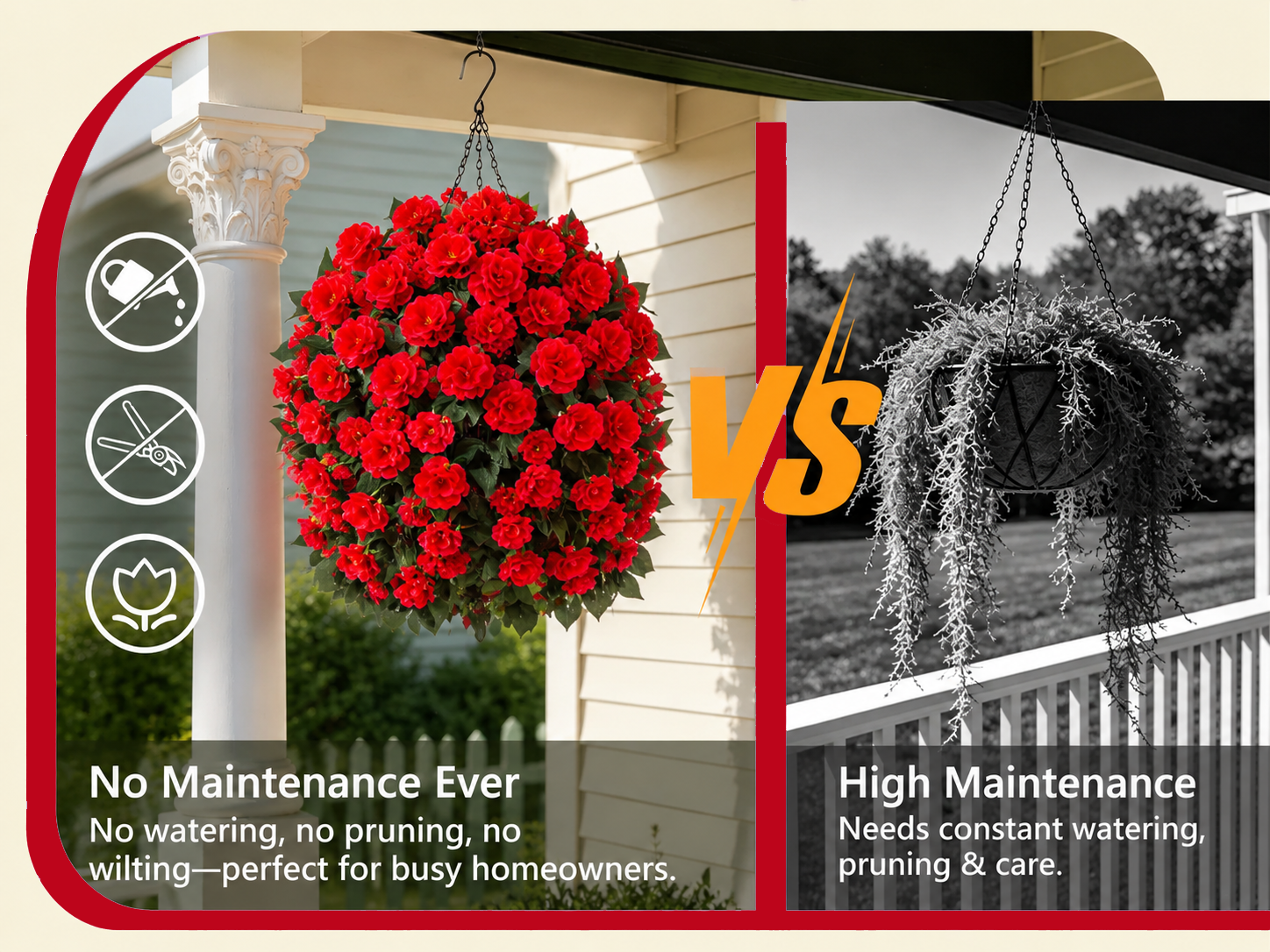 🔥Early Summer Special Sale 70% OFF🔥Enjoy Vibrant blooms Every Season Without Watering,Pruning,UV Resistant Artificial Silk Hanging Geraniums