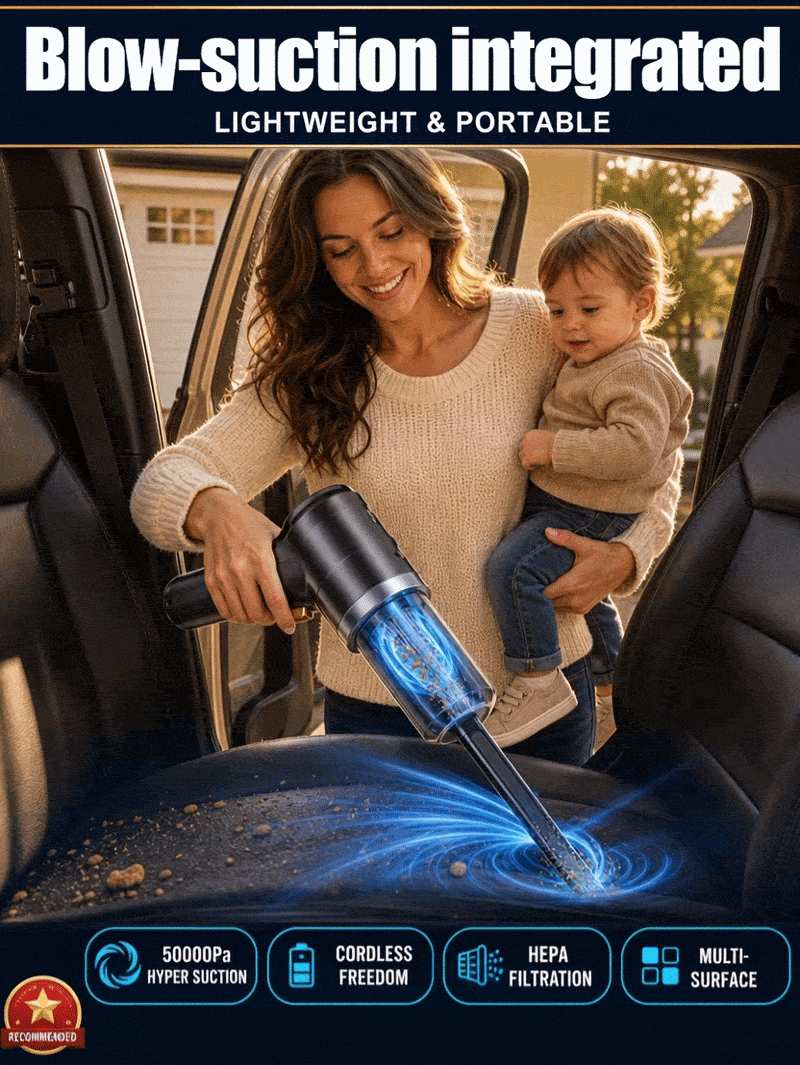 Wireless Charging Portable Car Vacuum Cleaner