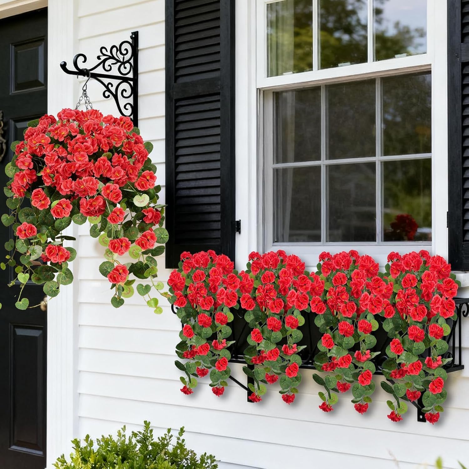 🔥Early Summer Special Sale 70% OFF🔥Enjoy Vibrant blooms Every Season Without Watering,Pruning,UV Resistant Artificial Silk Hanging Geraniums