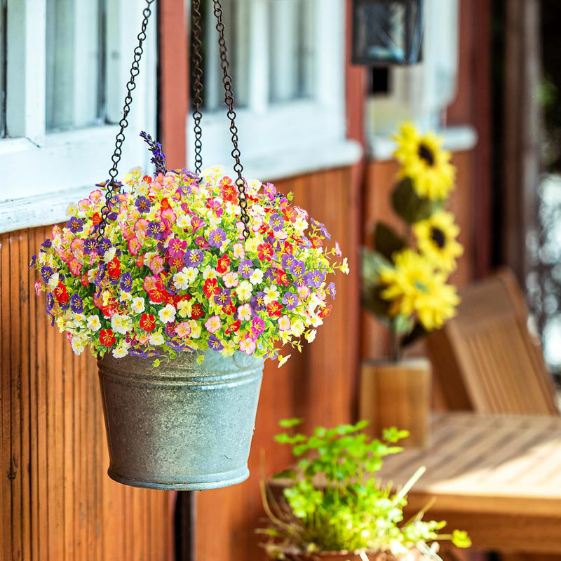  24 Bundles Artificial Flowers for Outdoor Fake Flowers Plants for Home Garden Porch Farmhouse Decor