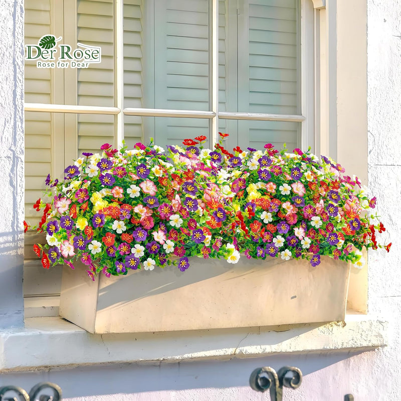  24 Bundles Artificial Flowers for Outdoor Fake Flowers Plants for Home Garden Porch Farmhouse Decor