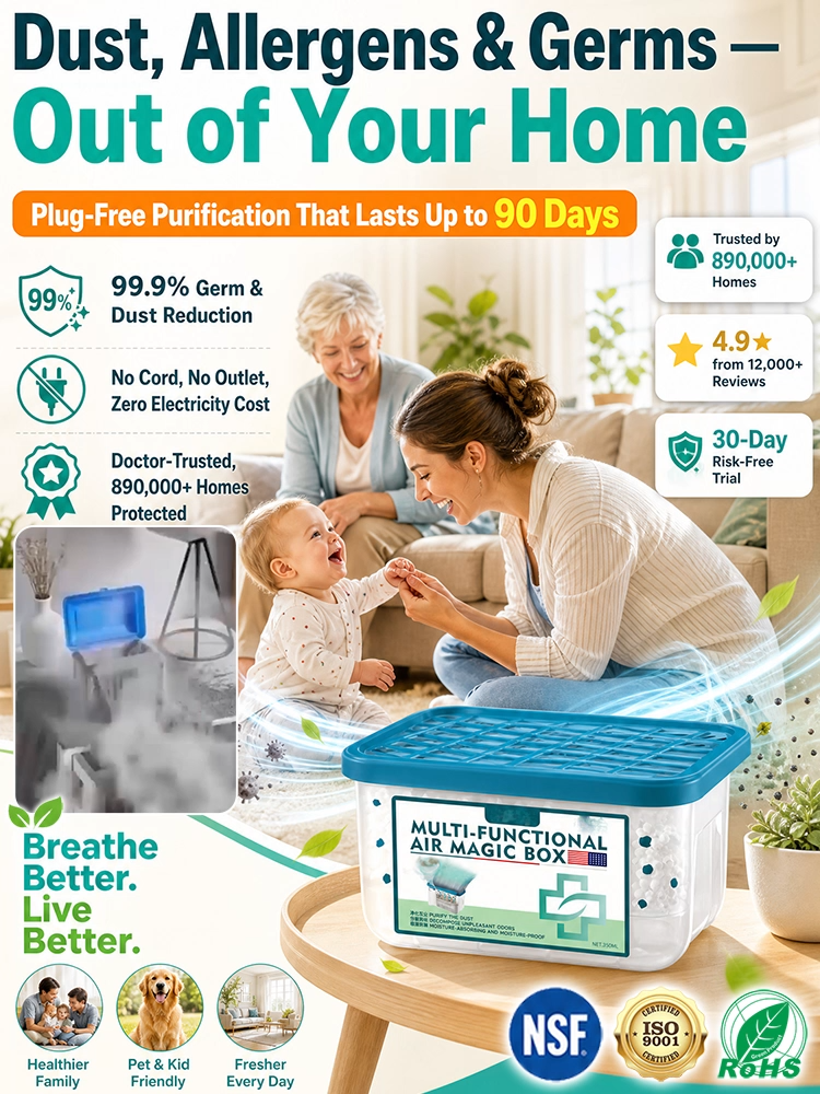 German-Engineered Biomedical Research Multifunctional Dust Removal Magic Box, Lifetime Filterless