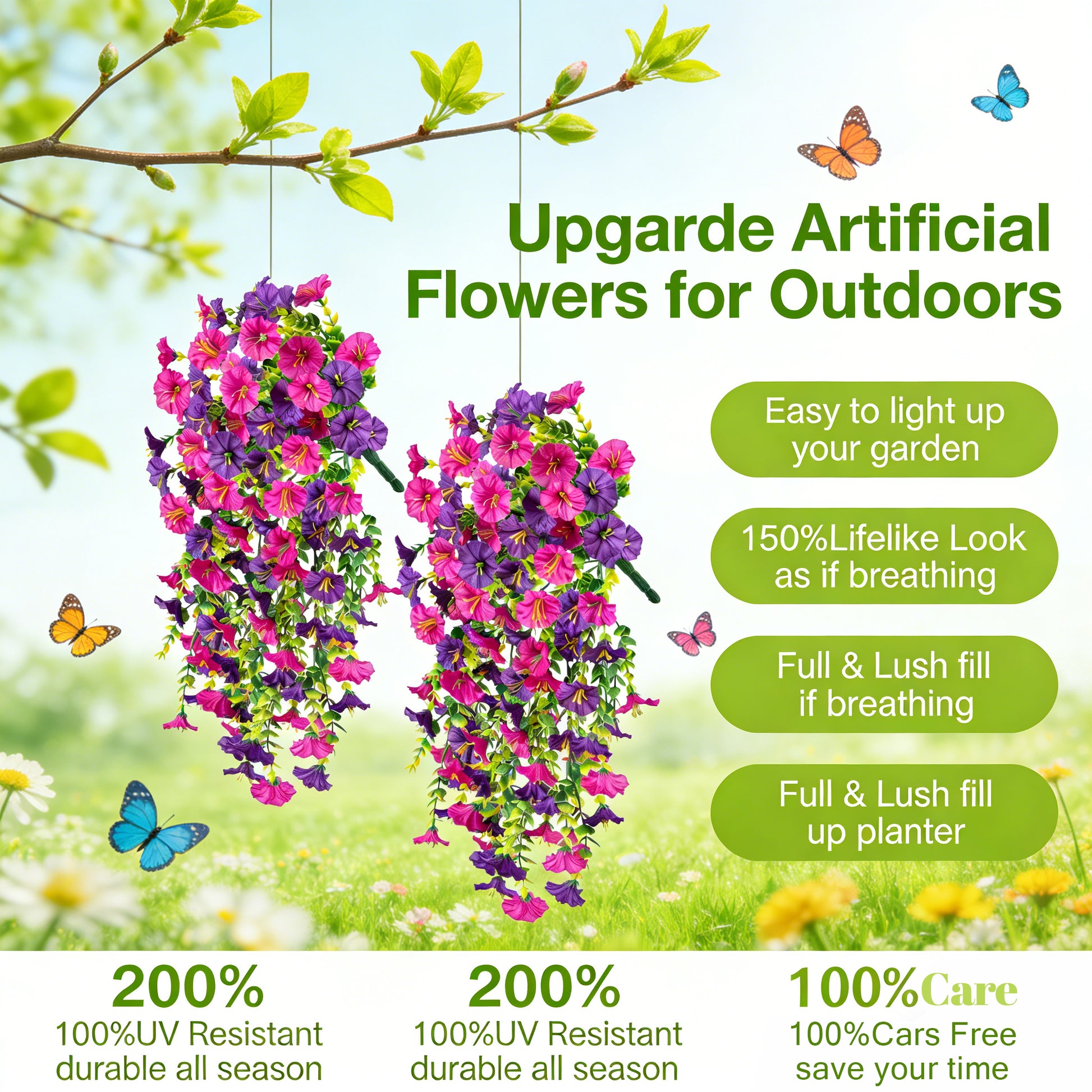 🔥2026 Summer Sale 50% Off🔥 🌺UV ResistantHanging Artificial Morning Glory Vine💖