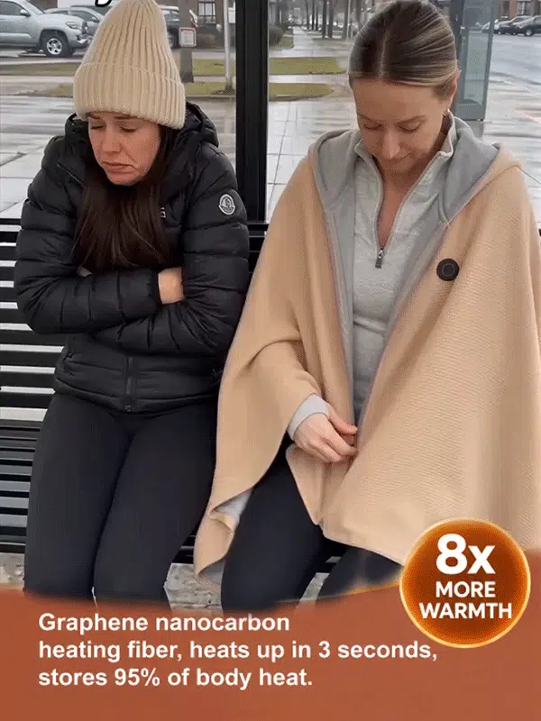 Portable Heated Shawl – Wearable Electric Heating Wrap