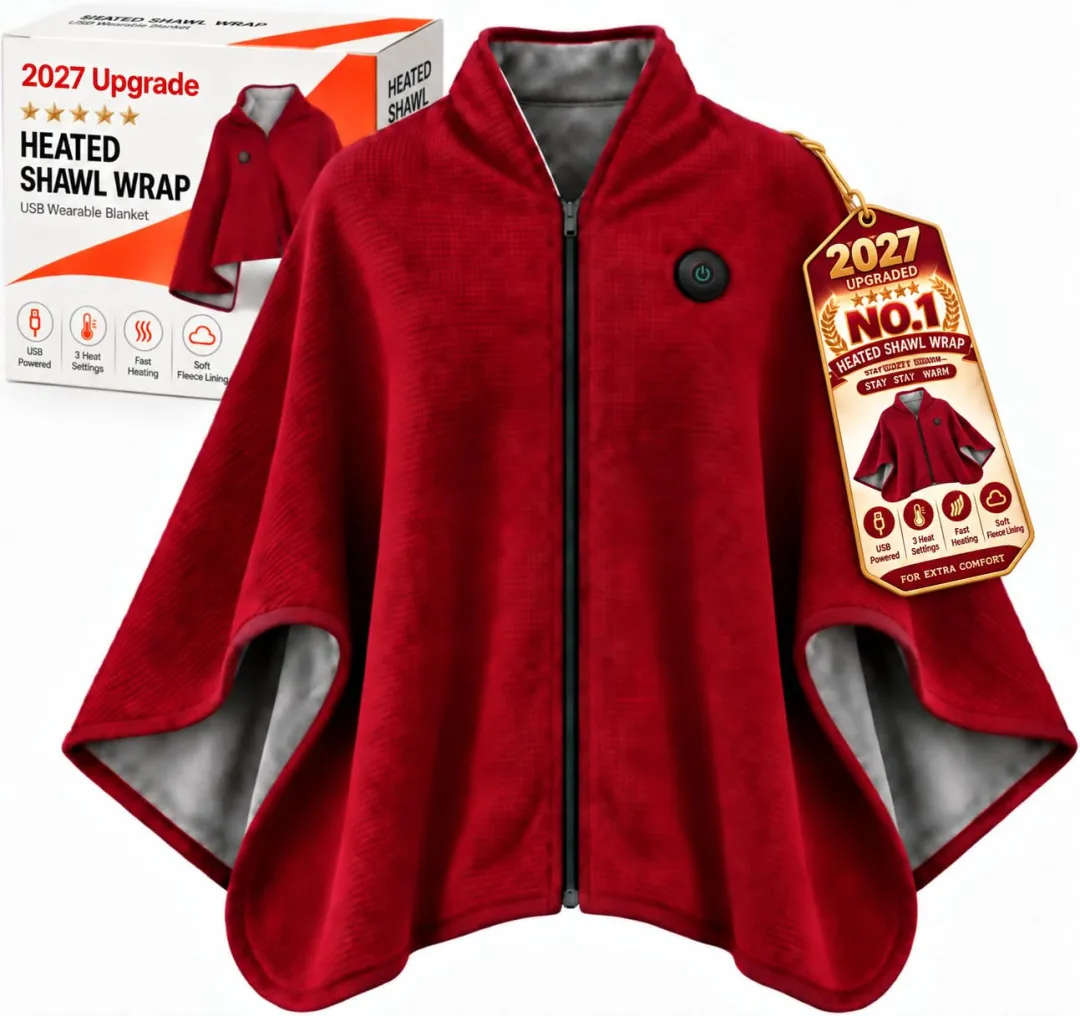 Portable Heated Shawl – Wearable Electric Heating Wrap