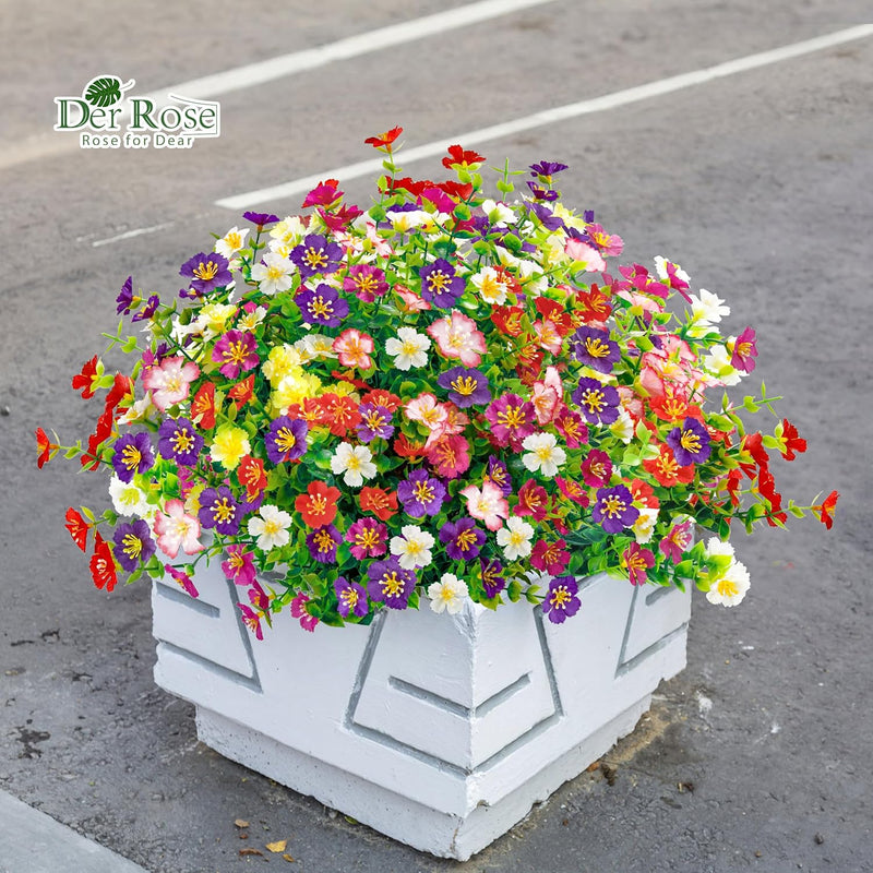  24 Bundles Artificial Flowers for Outdoor Fake Flowers Plants for Home Garden Porch Farmhouse Decor