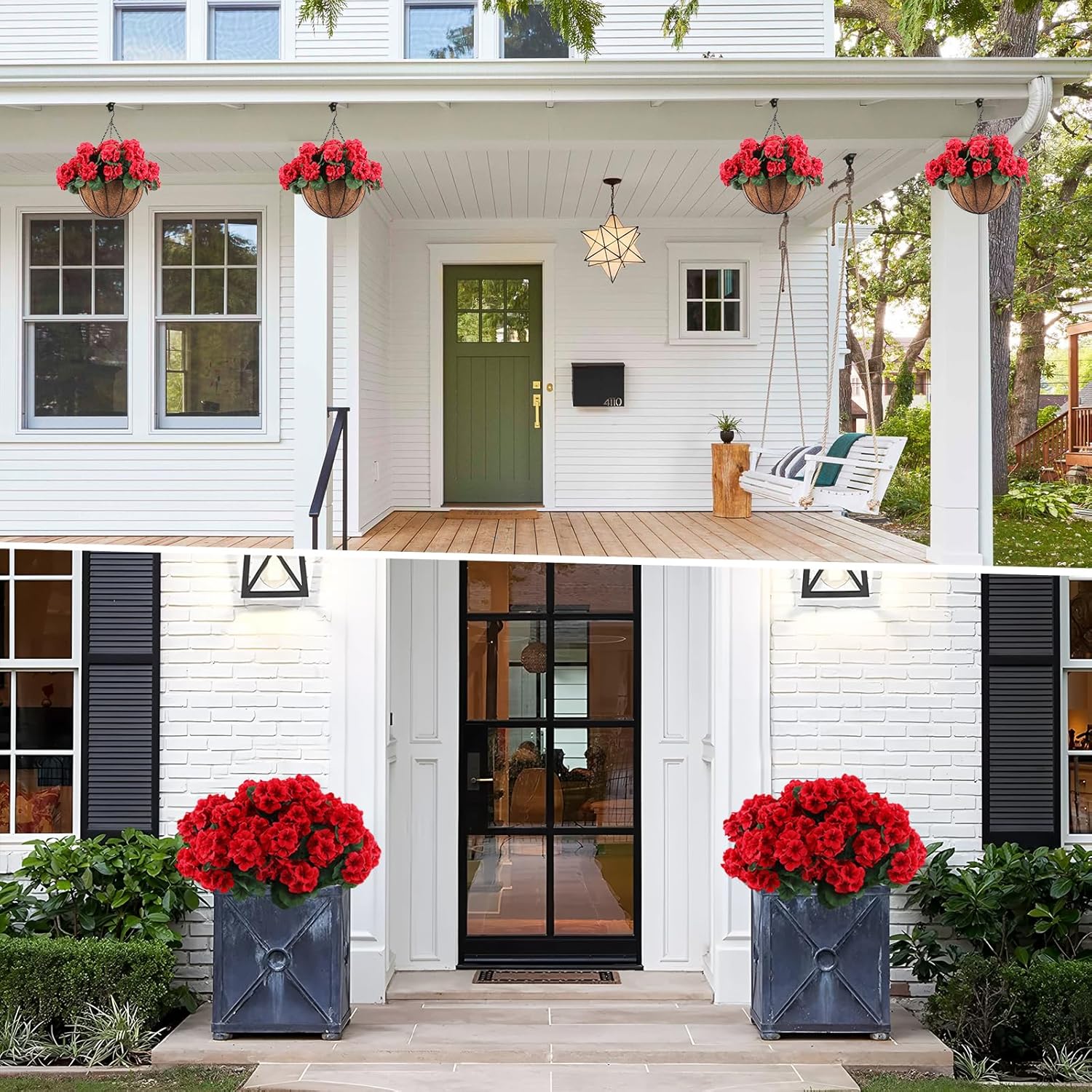 🎁Last Day 60% OFF🌸 Lush, UV-resistant artificial geraniums – Realistic looking, maintenance-free! 🌞🏡💐