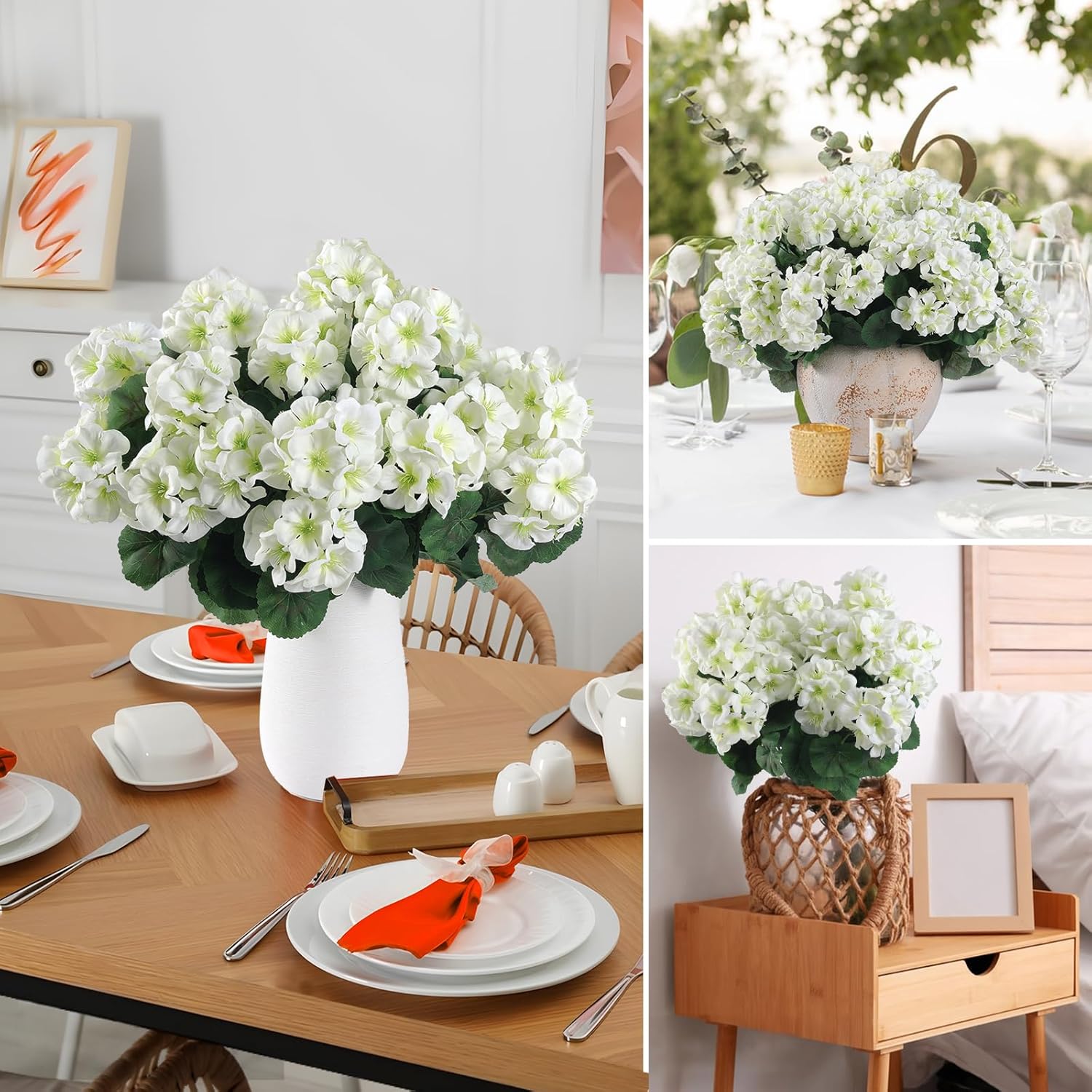 🎁Last Day 60% OFF🌸 Lush, UV-resistant artificial geraniums – Realistic looking, maintenance-free! 🌞🏡💐