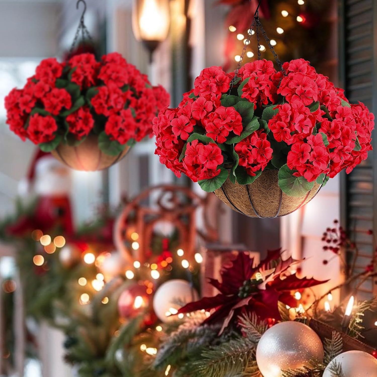 🎁Last Day 60% OFF🌸 Lush, UV-resistant artificial geraniums – Realistic looking, maintenance-free! 🌞🏡💐