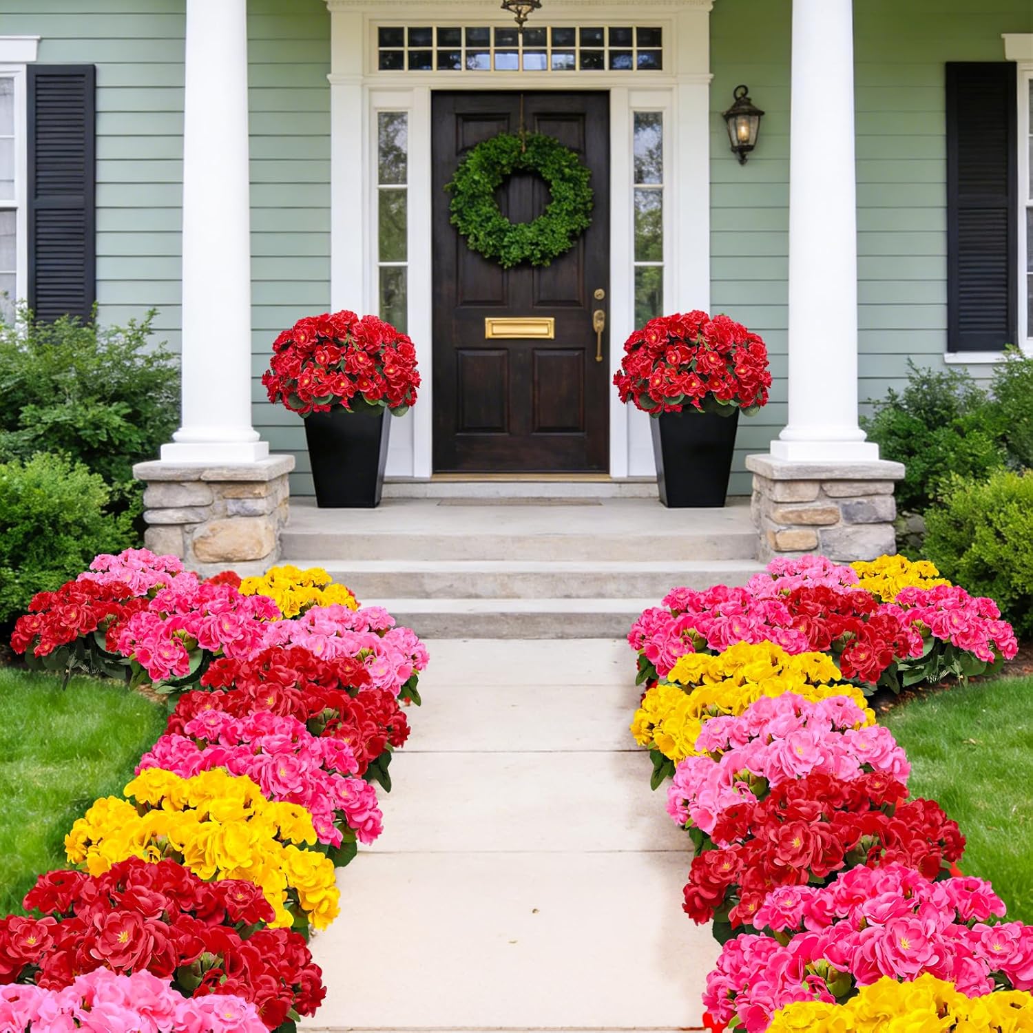 🎁Last Day 60% OFF🌸 Lush, UV-resistant artificial geraniums – Realistic looking, maintenance-free! 🌞🏡💐
