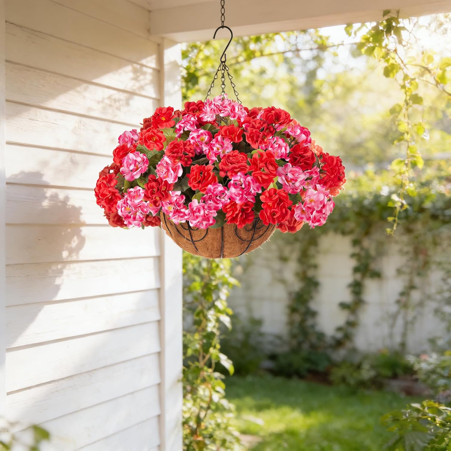 🎁Last Day 60% OFF🌸 Lush, UV-resistant artificial geraniums – Realistic looking, maintenance-free! 🌞🏡💐