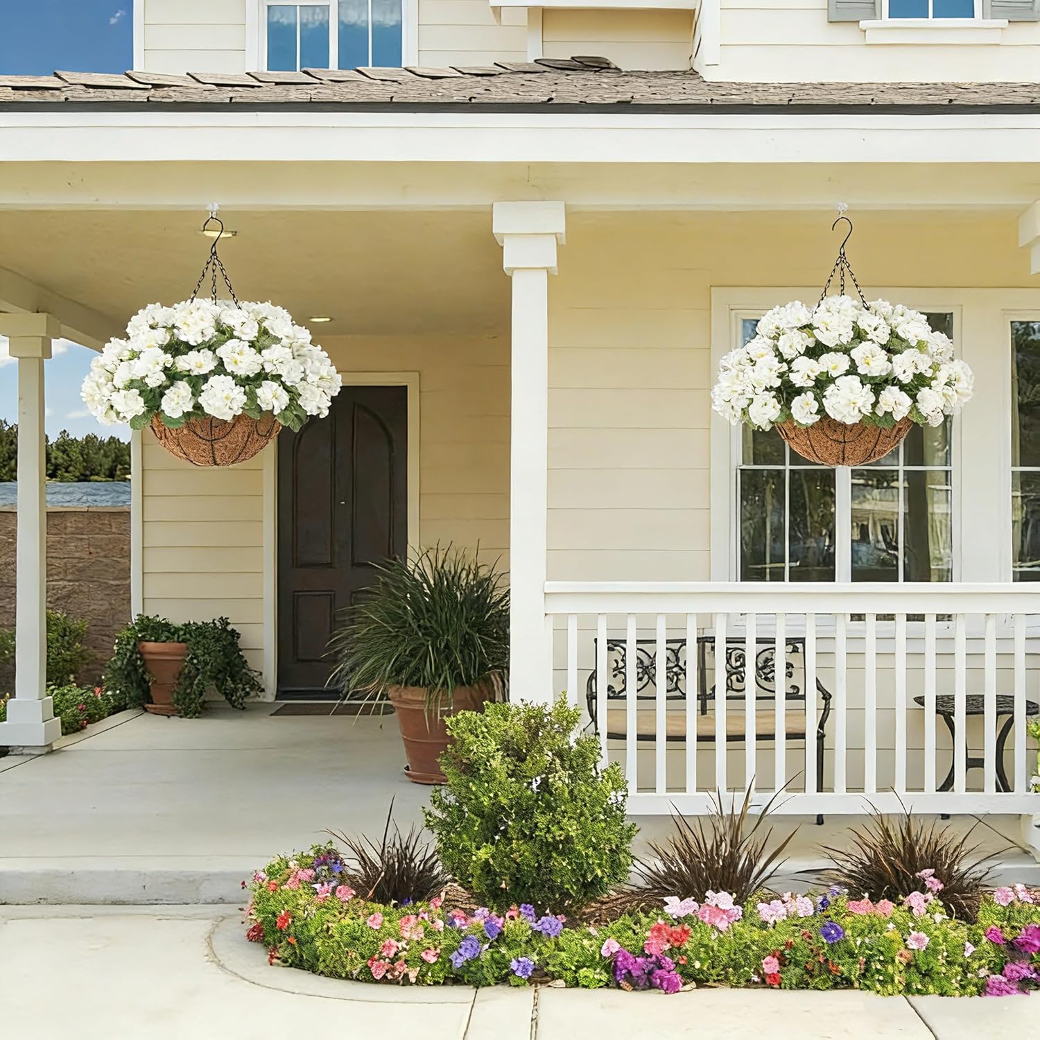 🎁Last Day 60% OFF🌸 Lush, UV-resistant artificial geraniums – Realistic looking, maintenance-free! 🌞🏡💐